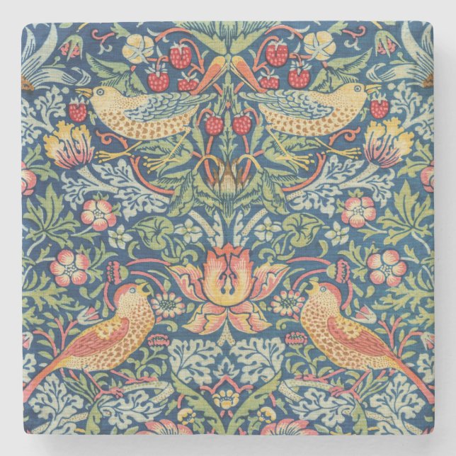 William Morris - Strawberry Thief Stone Coaster (Front)