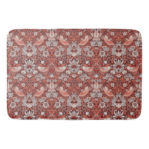 William Morris Strawberry Thief Terracotta Bird Bath Mat