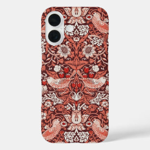 William Morris Strawberry Thief Terracotta Bird iPhone 16 Case