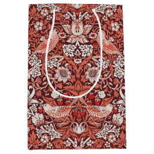 William Morris Strawberry Thief Terracotta Bird Medium Gift Bag