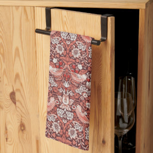 William Morris Strawberry Thief Terracotta Bird Tea Towel
