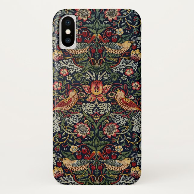 William Morris Strawberry Thief Textile Pattern Case-Mate iPhone Case (Back)