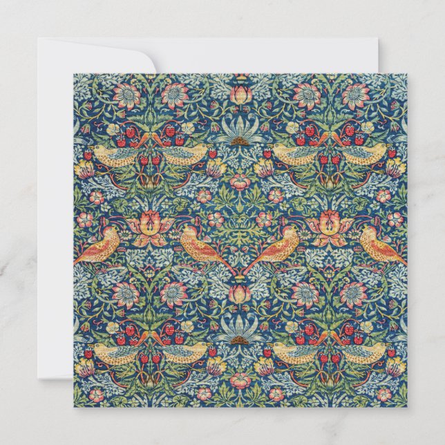 William Morris - Strawberry Thief Thank You Card (Front)