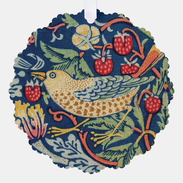 William Morris - Strawberry Thief Tree Decoration Card (Front)