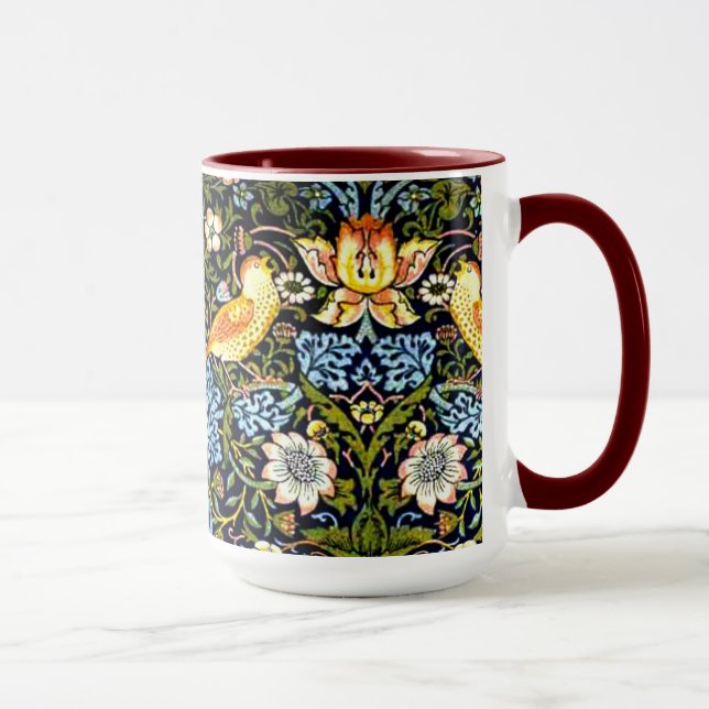 William Morris: Strawberry Thief vintage design Mug (Right)