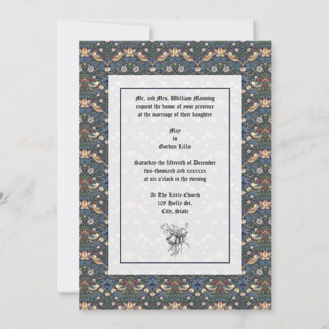 William Morris Strawberry Thief Wedding Template (Front)