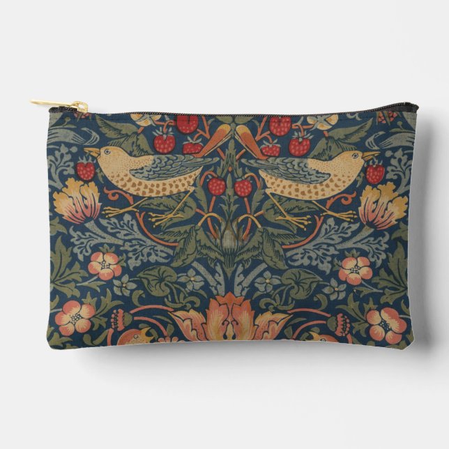 William Morris Strawberry Thieves Birds Accessory Pouch (Front)