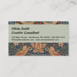 William Morris Strawberry Thieves Birds Business Card