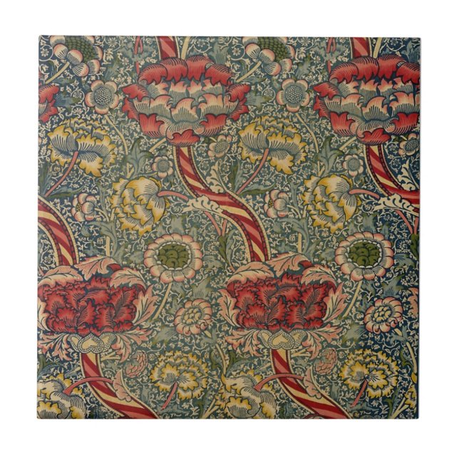William * Morris Stripes and Flowers | Tile (Front)