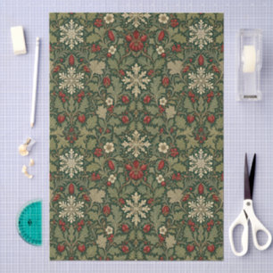 William Morris Style Christmas Pattern Decoupage Tissue Paper