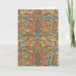 William Morris Style Cottagecore Squirrel Floral  Holiday Card