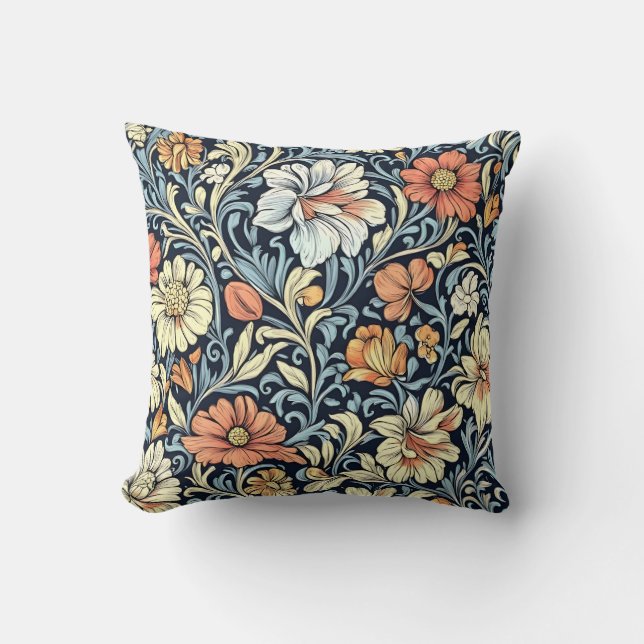 William Morris style floral acanthus pattern Cushion (Front)