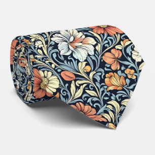 William Morris style floral acanthus pattern Tie