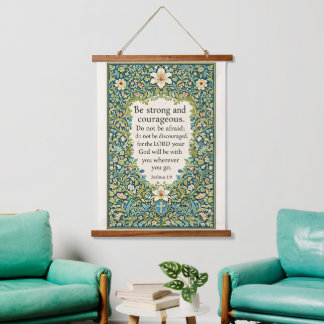 William Morris style floral and scripture Hanging Tapestry