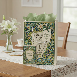 William Morris style floral and scripture Medium Gift Bag