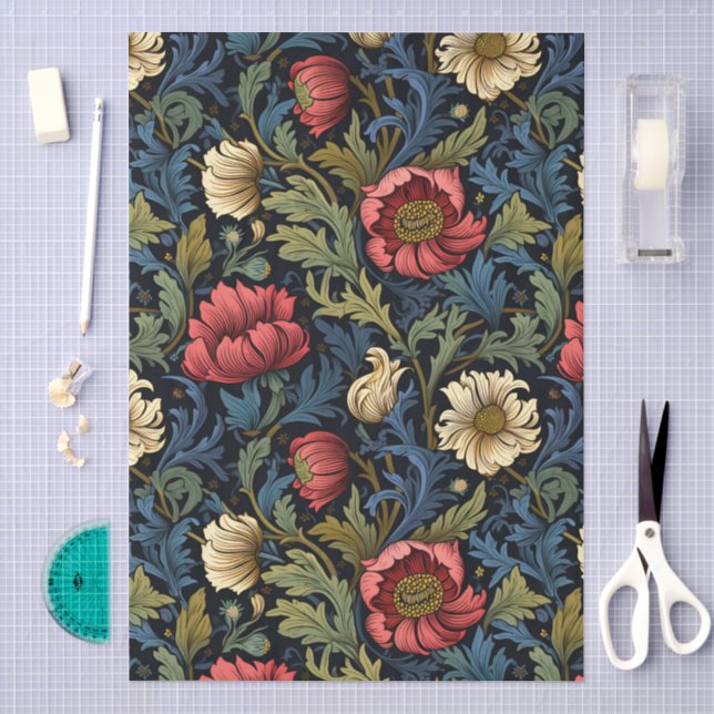 William Morris Style Floral Pattern Decoupage Tissue Paper (Craft)