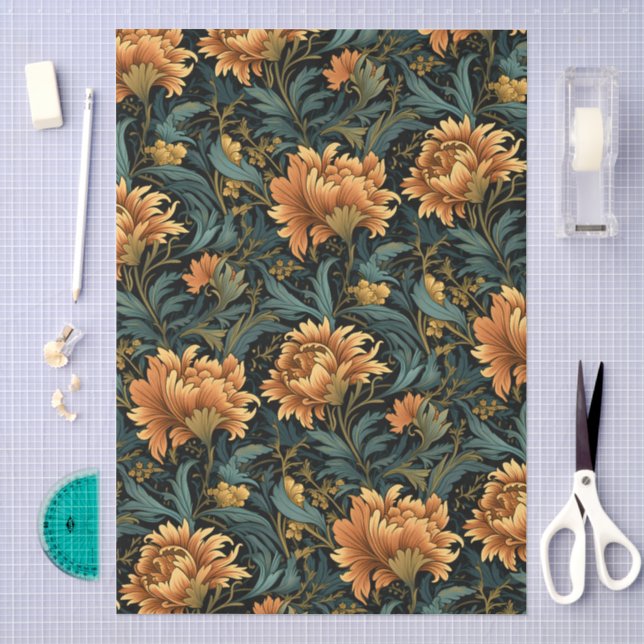 William Morris Style Floral Pattern Decoupage Tissue Paper (Craft)