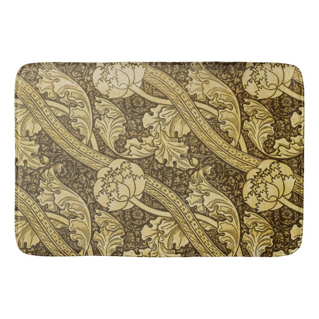 William Morris Style Florence Floral Tapestry Bath Mat (Front)
