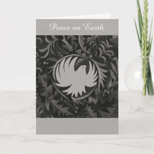 William Morris-style peace dove christmas card (Front)