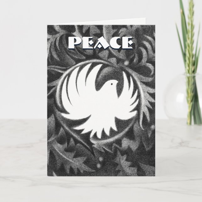 William Morris-style peace dove christmas card (Front)