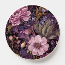 William Morris Style Purple Pink Forest Flowers