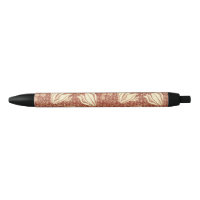 William Morris Style Red Lily Floral Pattern