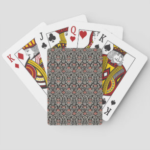 William Morris Style Red Rose Playing Cards
