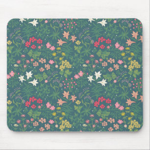 William Morris Style Spring Garden Floral Pattern  Mouse Mat