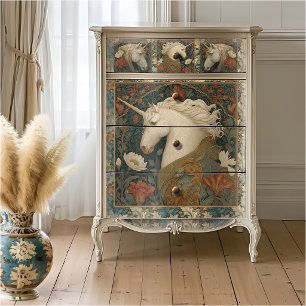 William Morris Style Unicorn Vintage Floral Tissue Paper