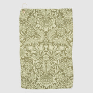 William Morris Sunflower Green Flower Golf Towel