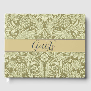 William Morris Sunflower Green Flower  Guest Book