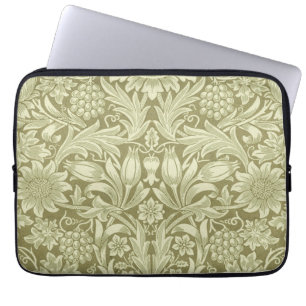 William Morris Sunflower Green Flower  Laptop Sleeve