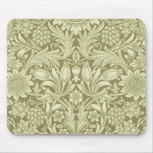 William Morris Sunflower Green Flower  Mouse Mat