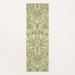 William Morris Sunflower Green Flower  Yoga Mat
