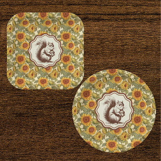 William Morris Sunflower Squirrel  Paper Plate