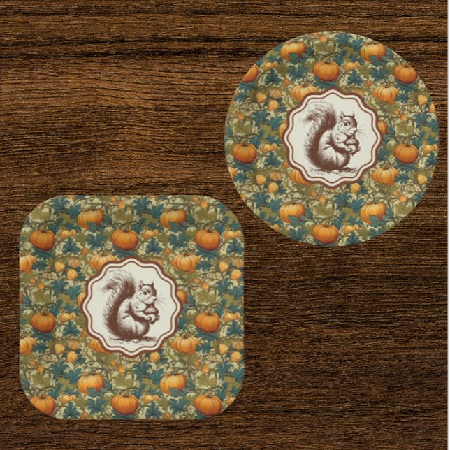 William Morris Sunflower Squirrel  Paper Plate (Big family dinners need these paper plates!)