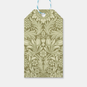 William Morris Sunflower Vintage Olive Damask Gift Tags