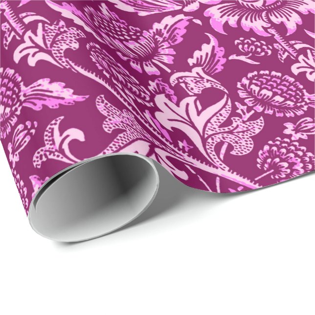 William Morris Sunflowers, Amethyst Purple Wrapping Paper (Roll Corner)