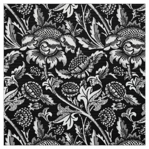 William Morris Sunflowers, Black and White Fabric