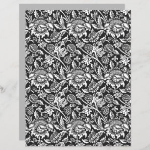 William Morris Sunflowers, Black, White and Grey