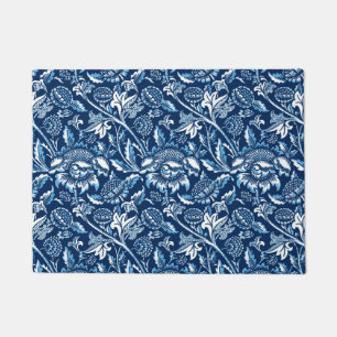 William Morris Sunflowers, Dark Blue and White Doormat