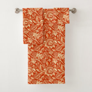 William Morris Sunflowers, Mandarin Orange Bath Towel Set