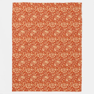 William Morris Sunflowers, Mandarin Orange Fleece Blanket