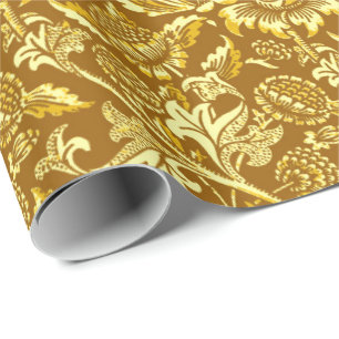 William Morris Sunflowers, Mustard Yellow Wrapping Paper