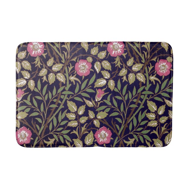 William Morris Sweet Briar Floral Art Nouveau Bath Mat (Front)