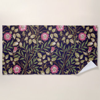 William Morris Sweet Briar Floral Art Nouveau Beach Towel