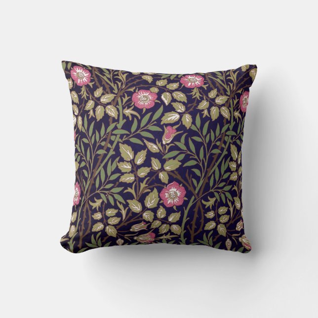 William Morris Sweet Briar Floral Art Nouveau Cushion (Front)