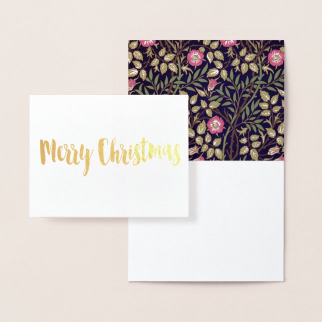 William Morris Sweet Briar Floral Art Nouveau Foil Card (Display)