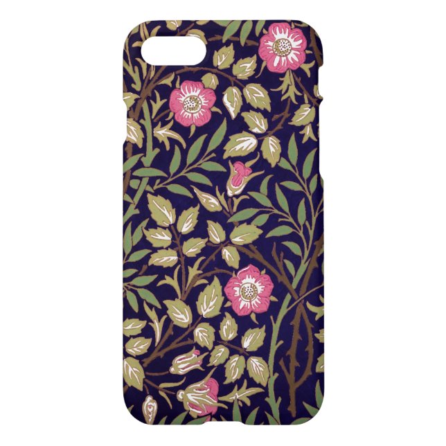 William Morris Sweet Briar Floral Art Nouveau iPhone Case (Back)