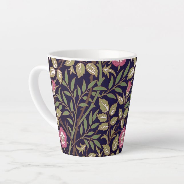 William Morris Sweet Briar Floral Art Nouveau Latte Mug (Left Angle)